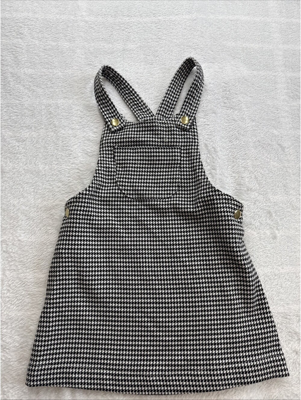 Max Studio kids Overall Dress2T Black & White Snaps (2450)